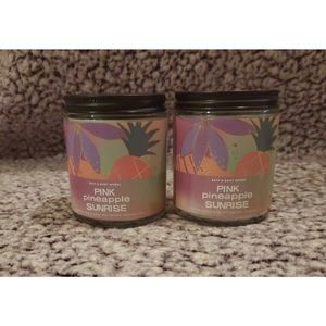 Bath & Body Works Pink Pineapple Sunrise Fragrance Single Wick Candle Se…